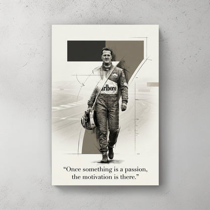 Michael Schumacher F1 racing driver portrait minimalist