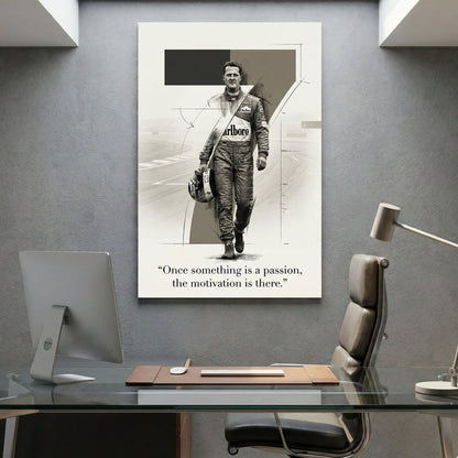 Michael Schumacher F1 racing driver portrait minimalist