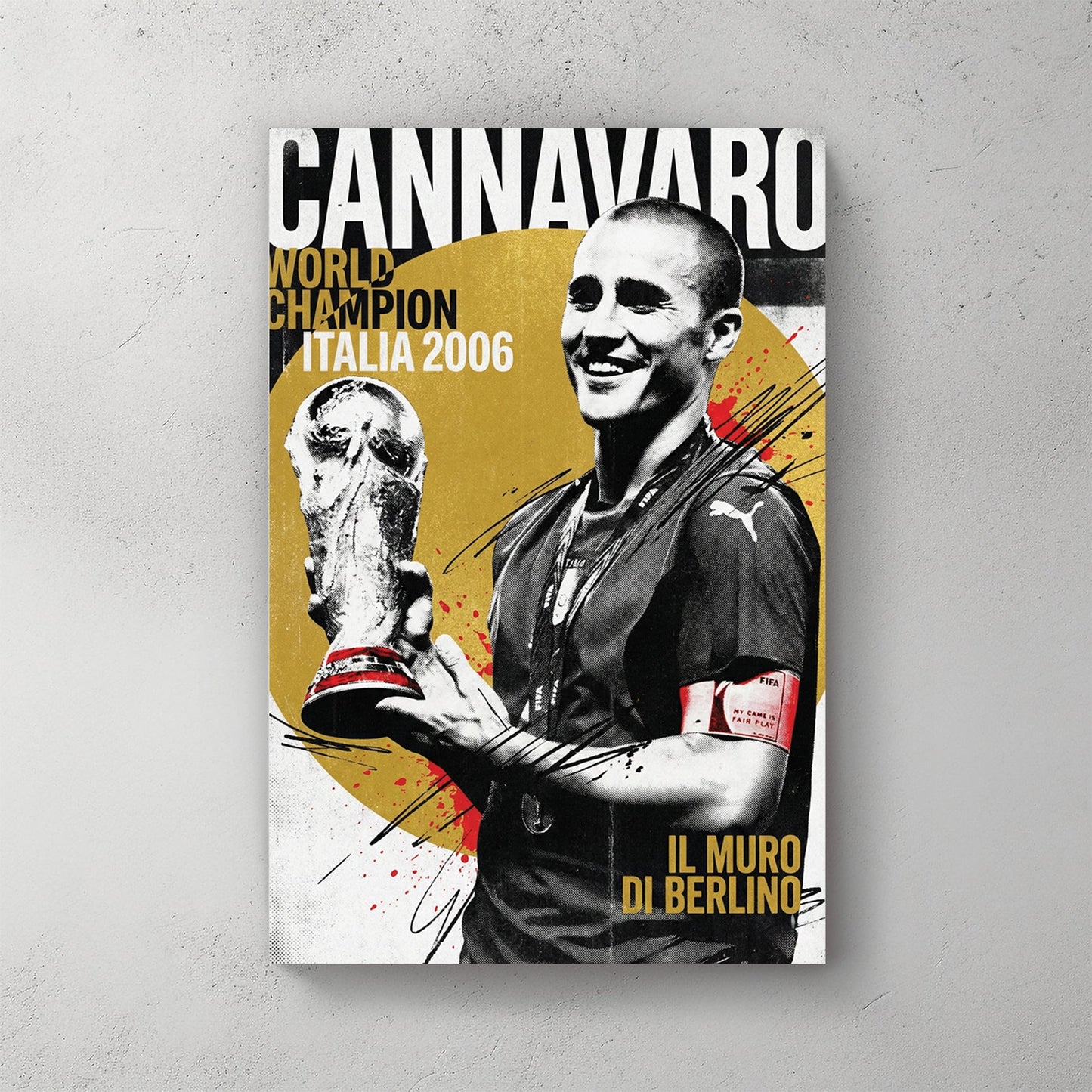 Fabio Cannavaro World Cup 2006 trophy football wall art