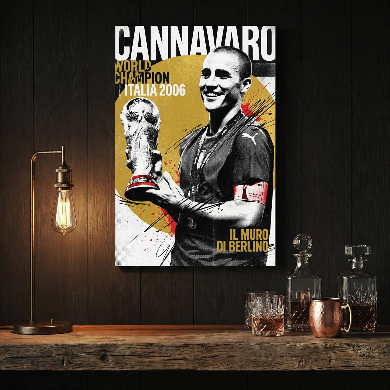 Fabio Cannavaro World Cup 2006 trophy football wall art