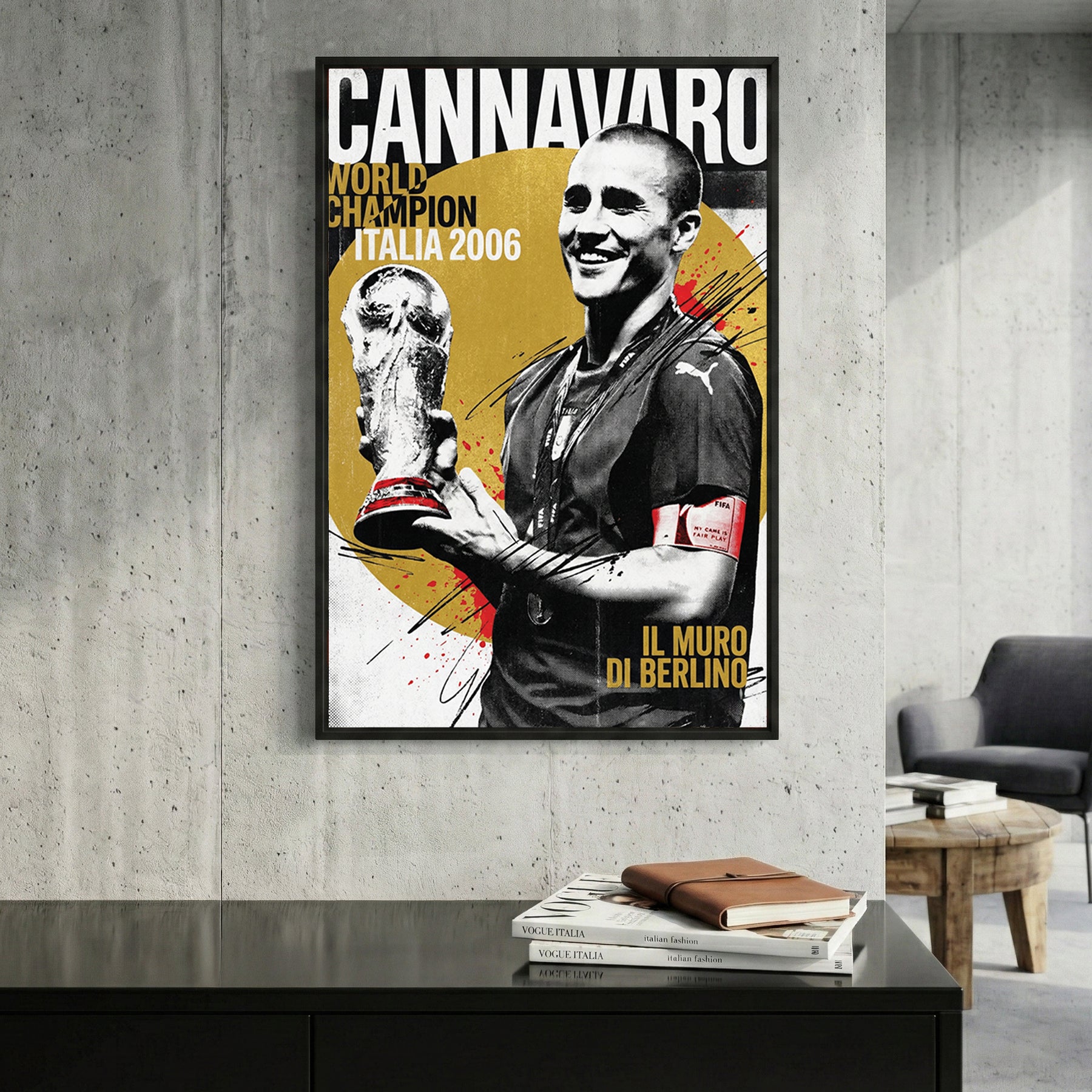 Fabio Cannavaro World Cup 2006 trophy football wall art