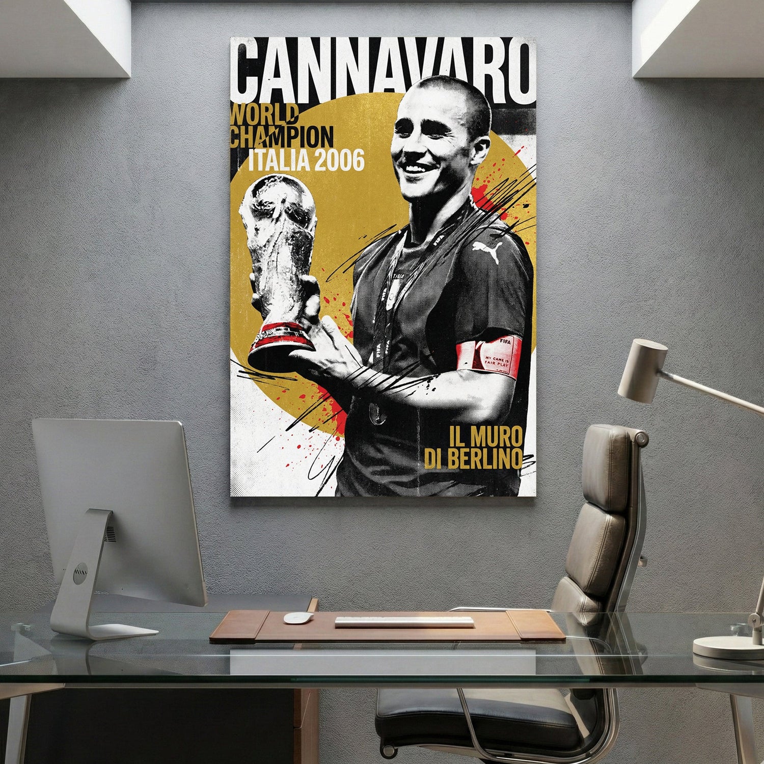 Fabio Cannavaro World Cup 2006 trophy football wall art