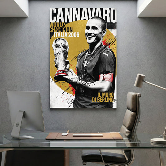 Fabio Cannavaro World Cup 2006 trophy football wall art