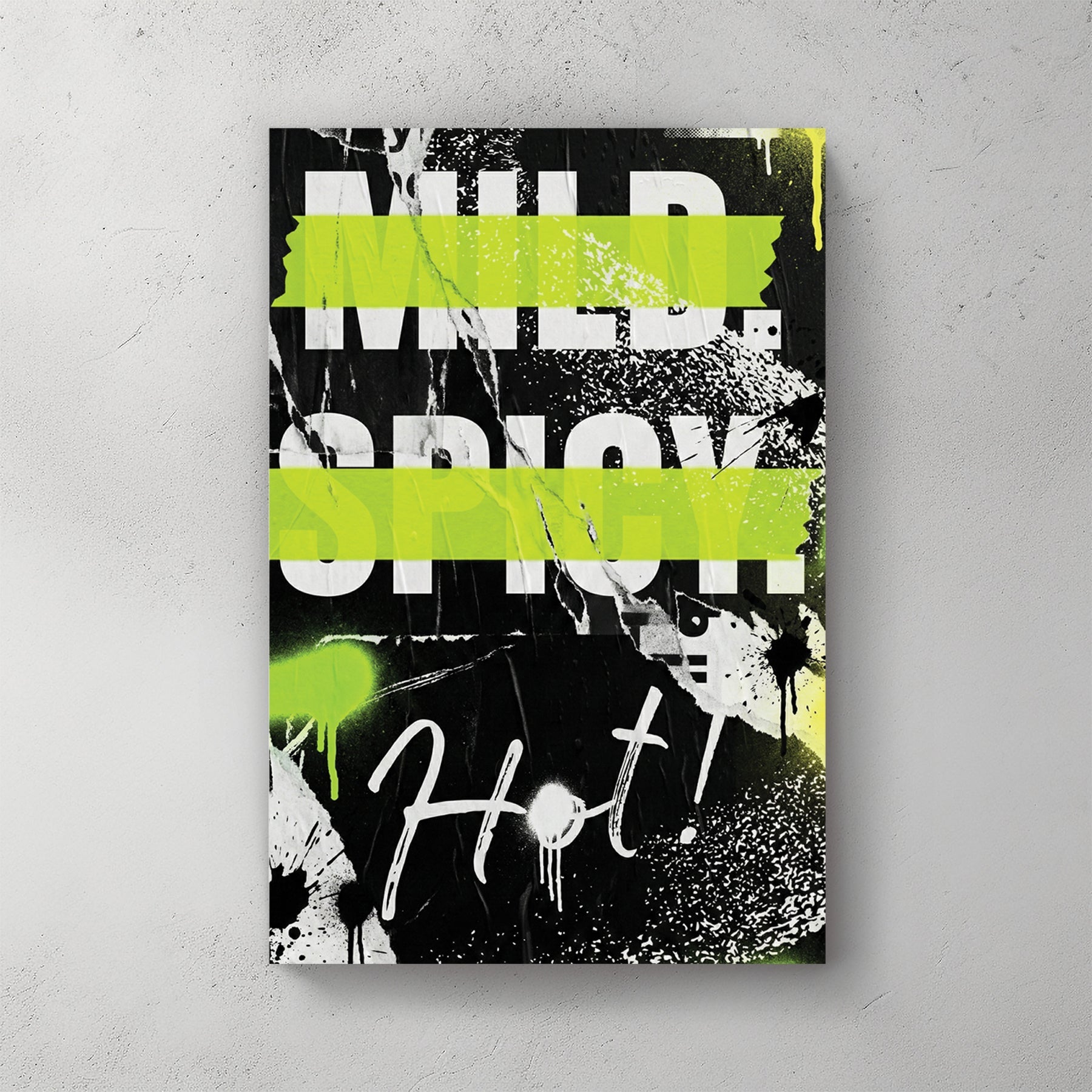 Motivational typography with neon green and graffiti street art