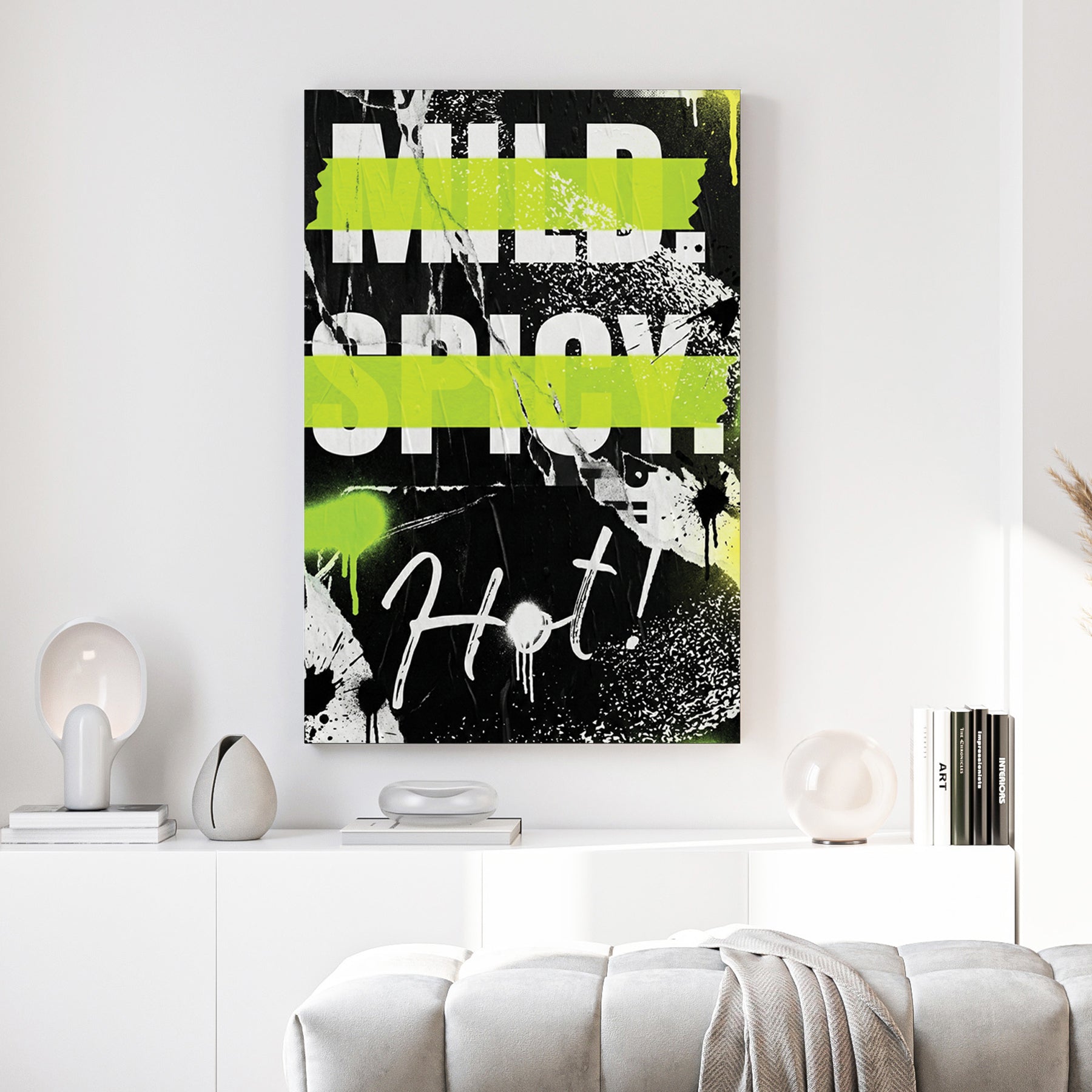 Motivational typography with neon green and graffiti street art