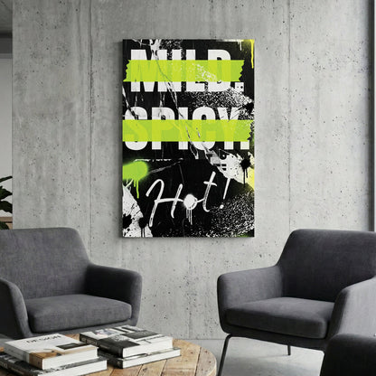 Motivational typography with neon green and graffiti street art