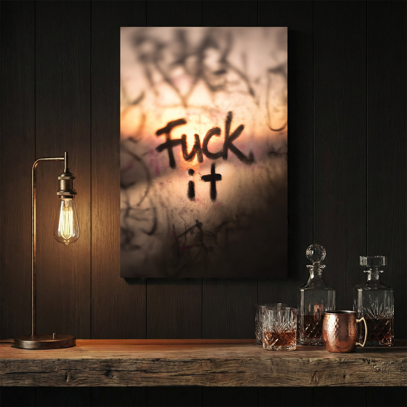Bold expressive typography street art motivational wall art