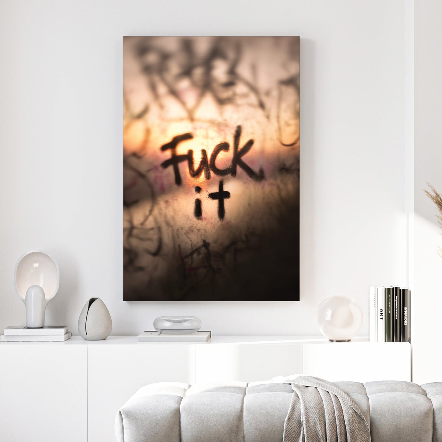 Bold expressive typography street art motivational wall art