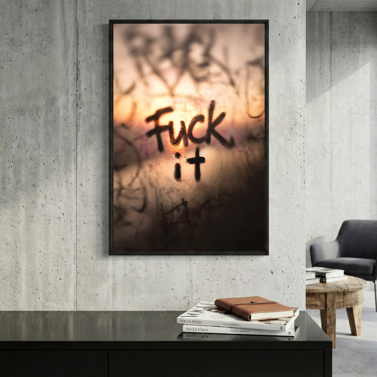 Bold expressive typography street art motivational wall art