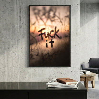 Bold expressive typography street art motivational wall art