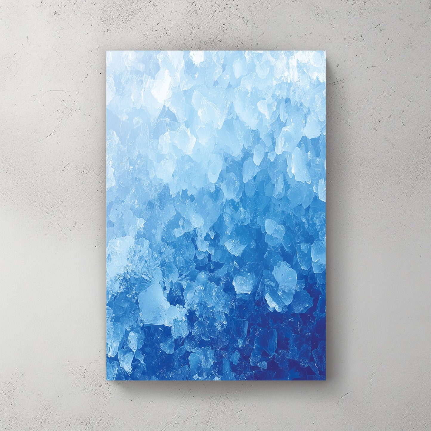 Blue water abstract geometric layered squares modern wall art