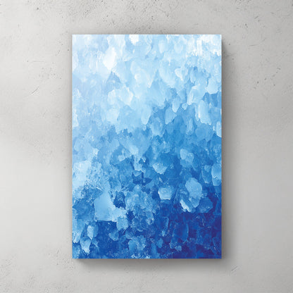 Blue water abstract geometric layered squares modern wall art