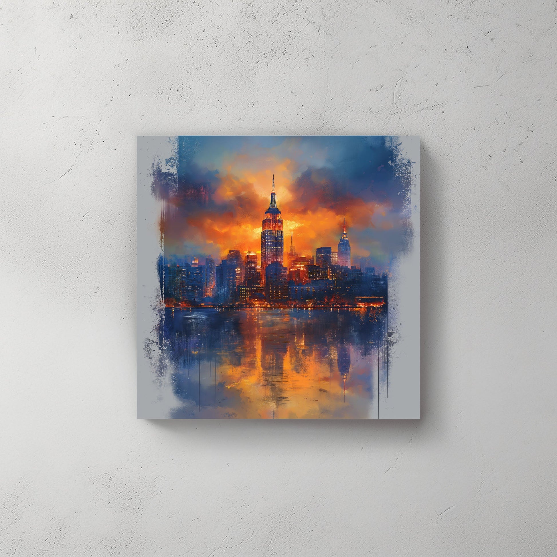 Manhattan Sunset #372 Canvas Wall Art & Metal Prints