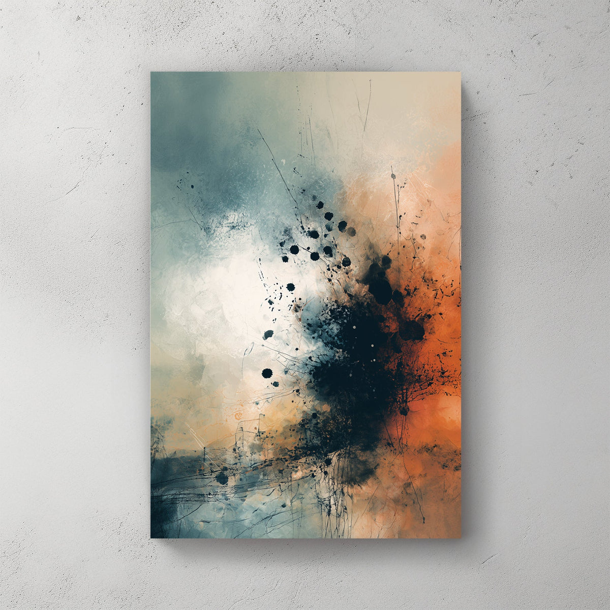 Abstract watercolour shapes in yellow and green with gold accents