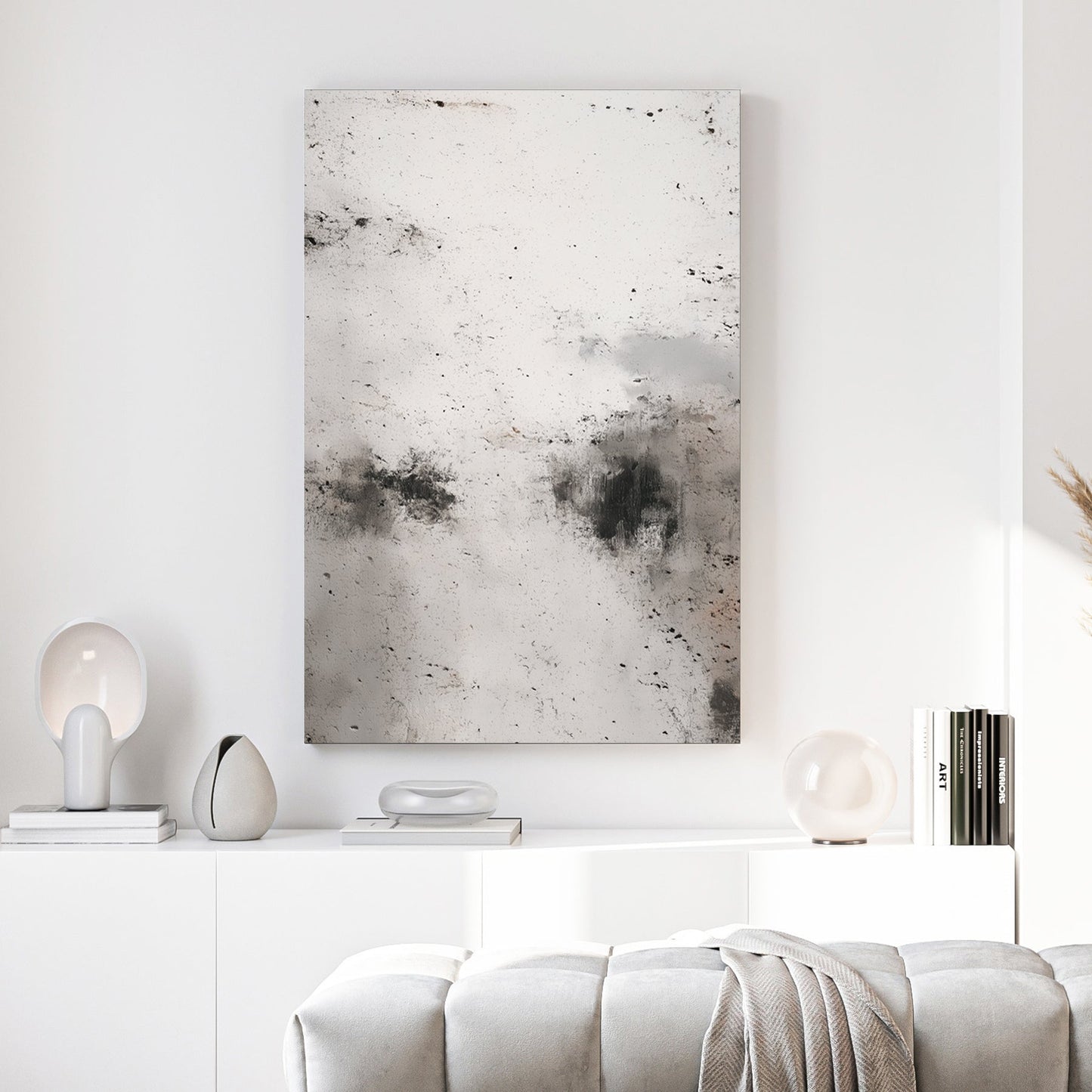 Abstract textured mixed media urban art grey black contemporary