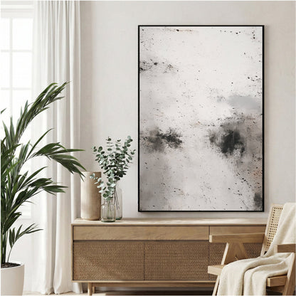 Abstract textured mixed media urban art grey black contemporary