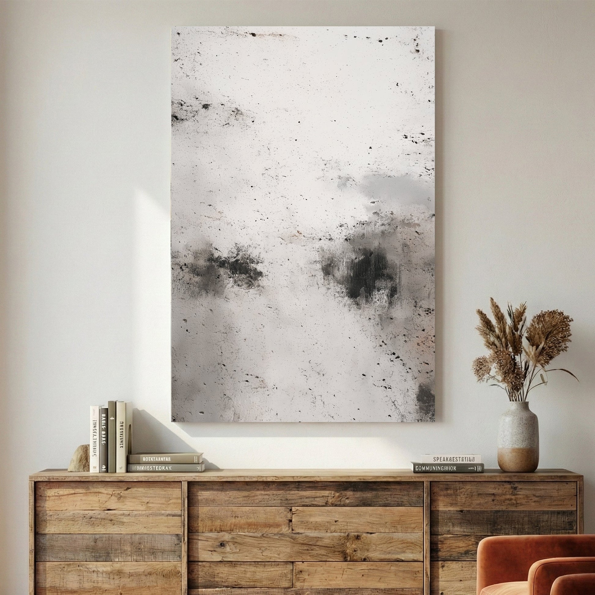 Abstract textured mixed media urban art grey black contemporary