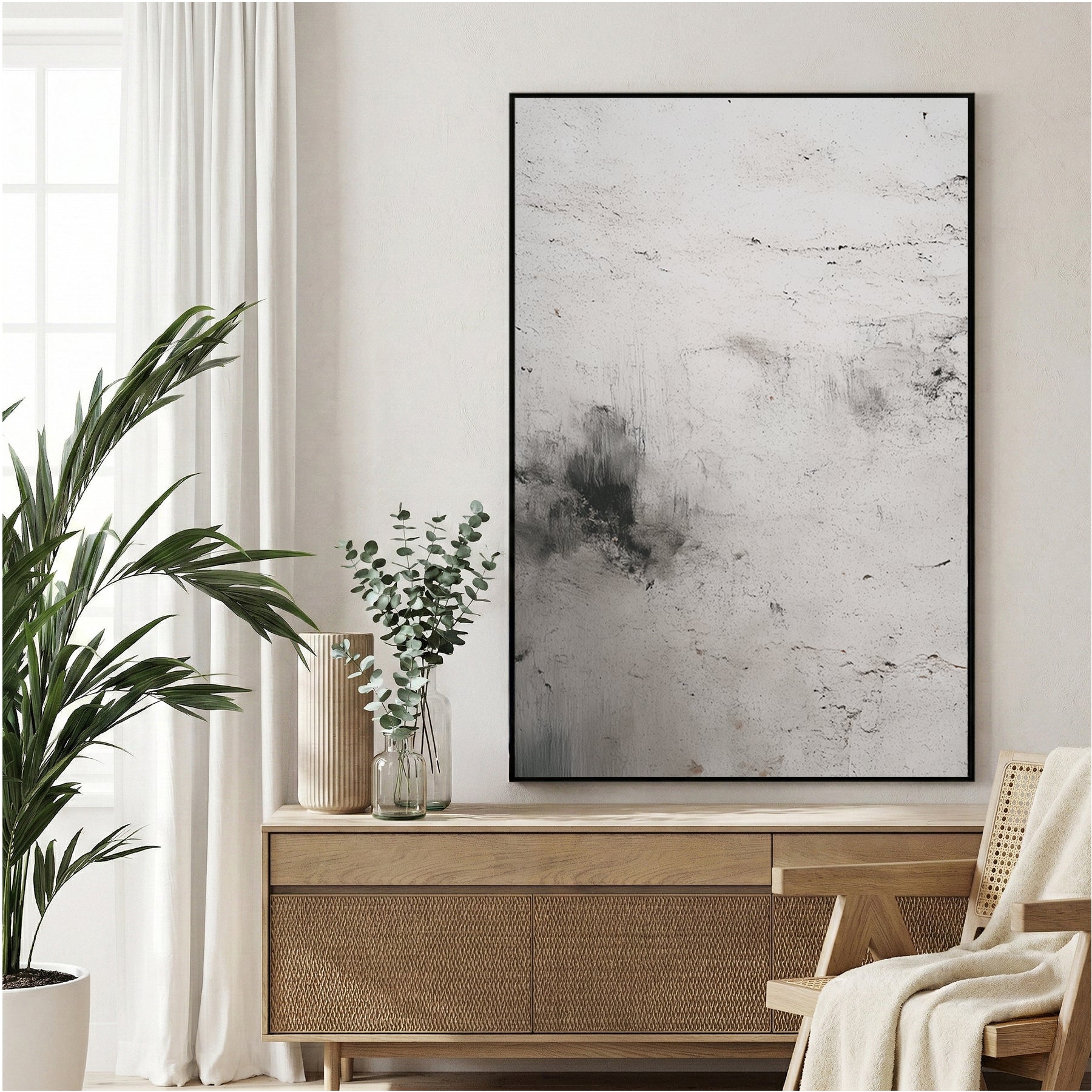 Textured abstract landscape peaceful wall art print