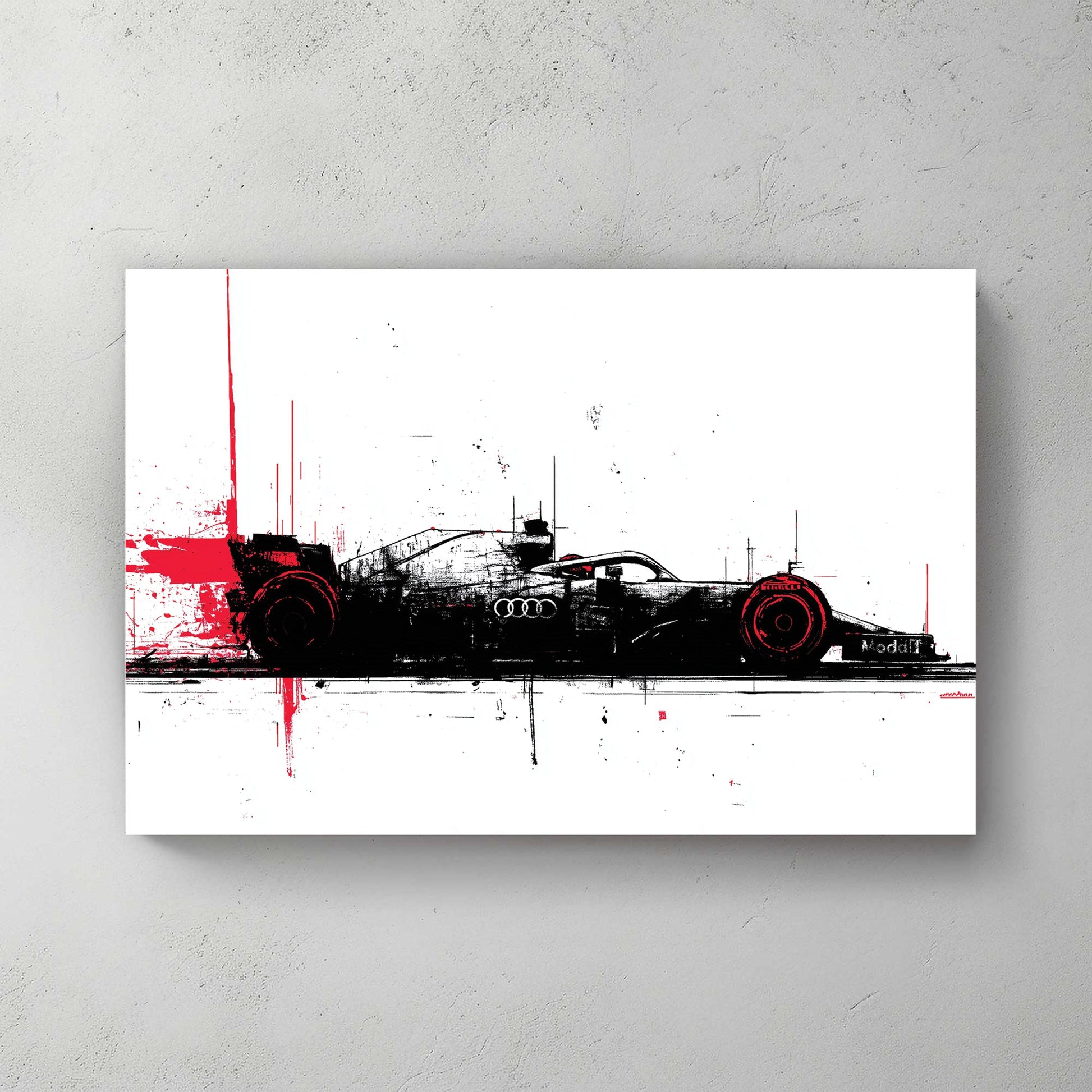 Formula One racing car sketch racing wall art print