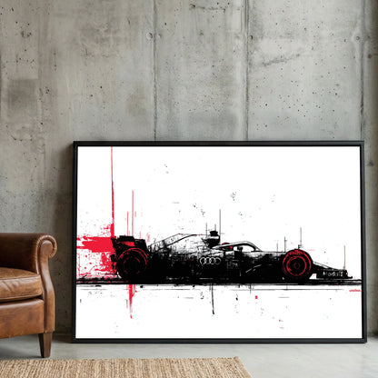 Formula One racing car sketch racing wall art print
