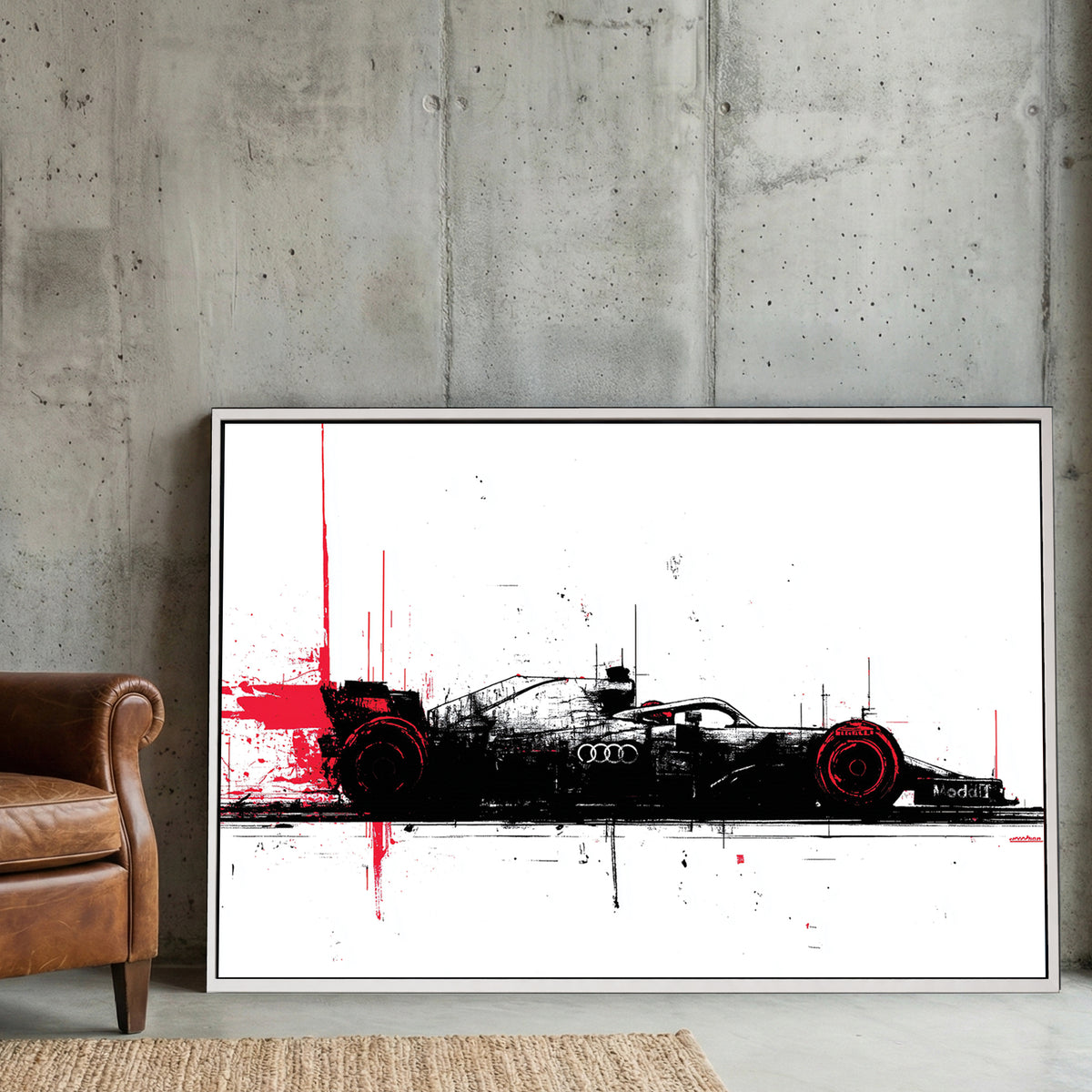 Formula One racing car sketch racing wall art print