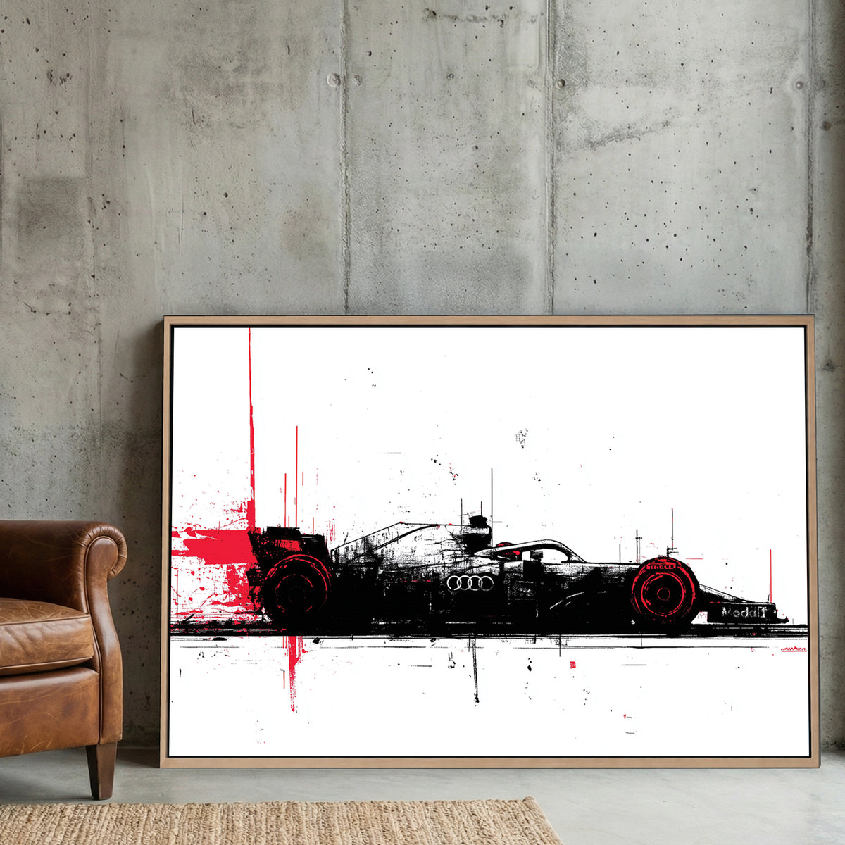 Formula One racing car sketch racing wall art print