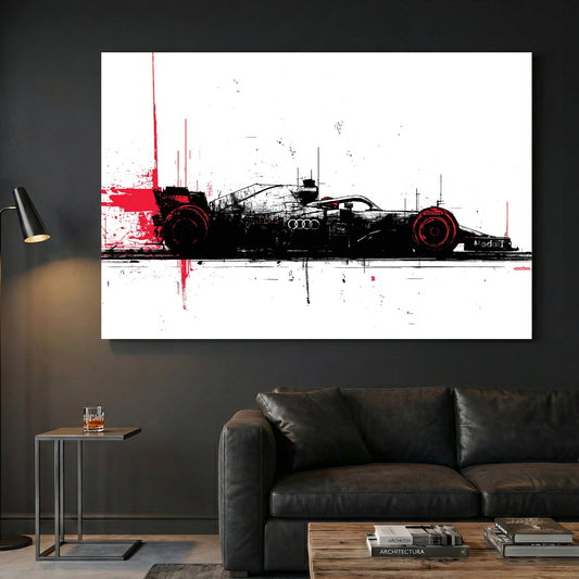 Formula One racing car sketch racing wall art print