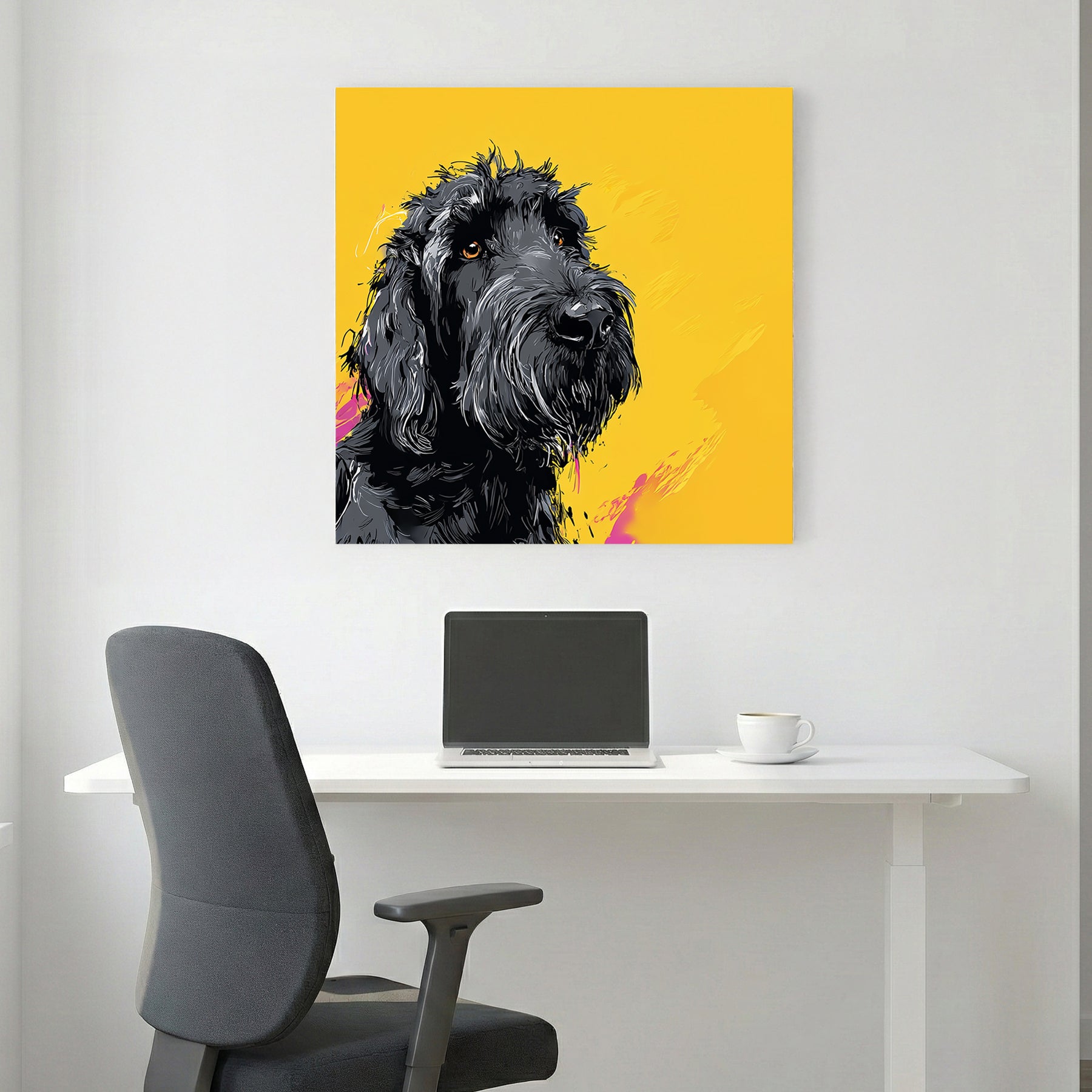 Black schnauzer pop art contemporary wall art print