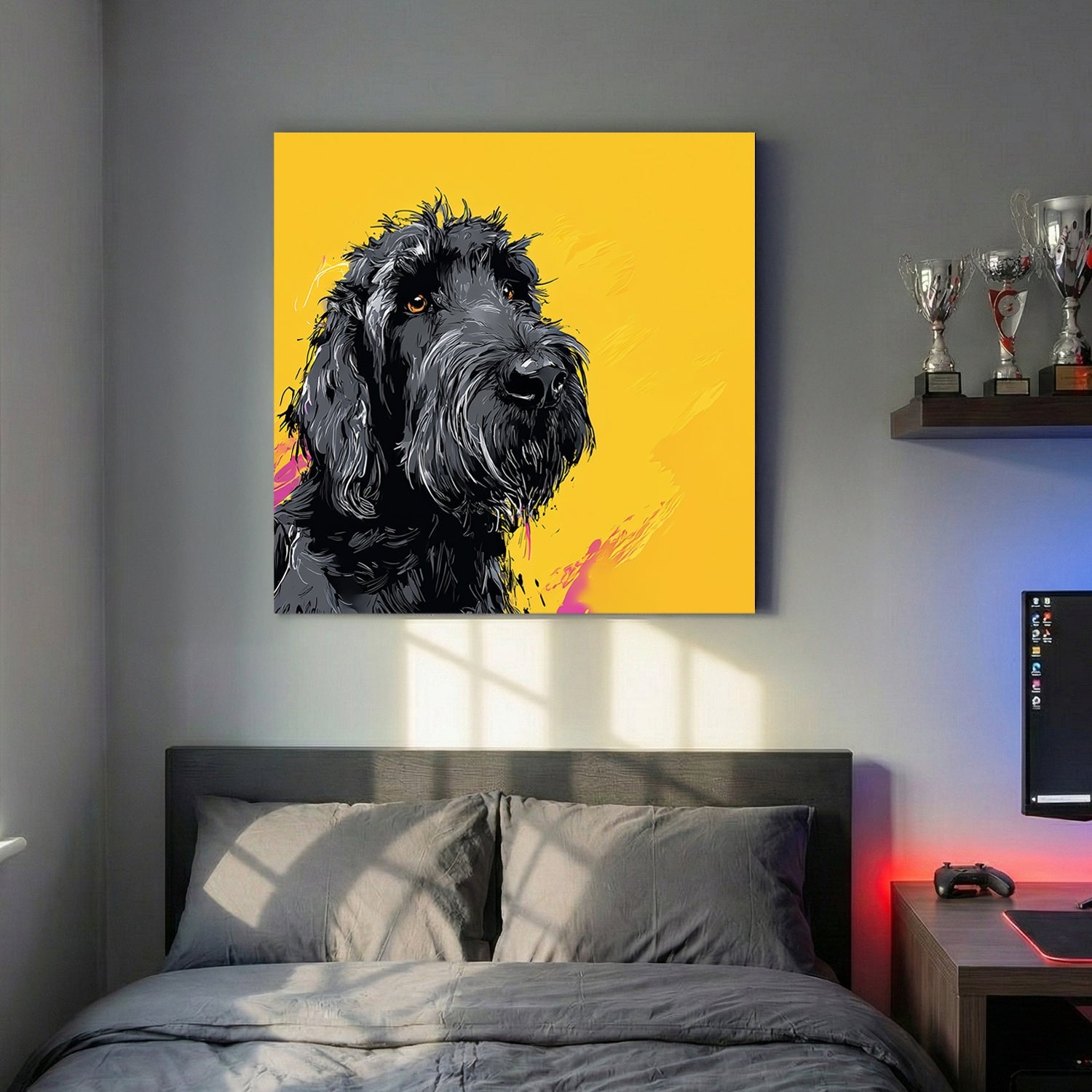 Black schnauzer pop art contemporary wall art print