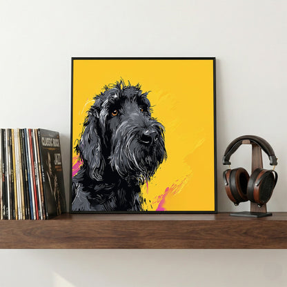 Black schnauzer pop art contemporary wall art print
