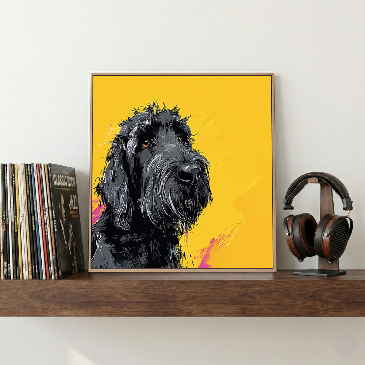 Black schnauzer pop art contemporary wall art print