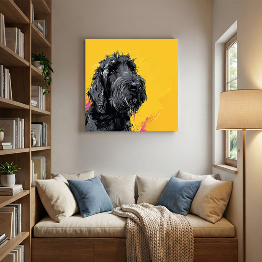 Black schnauzer pop art contemporary wall art print