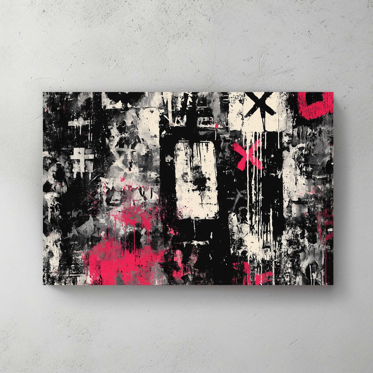 Urban graffiti abstract mixed media bold wall art print