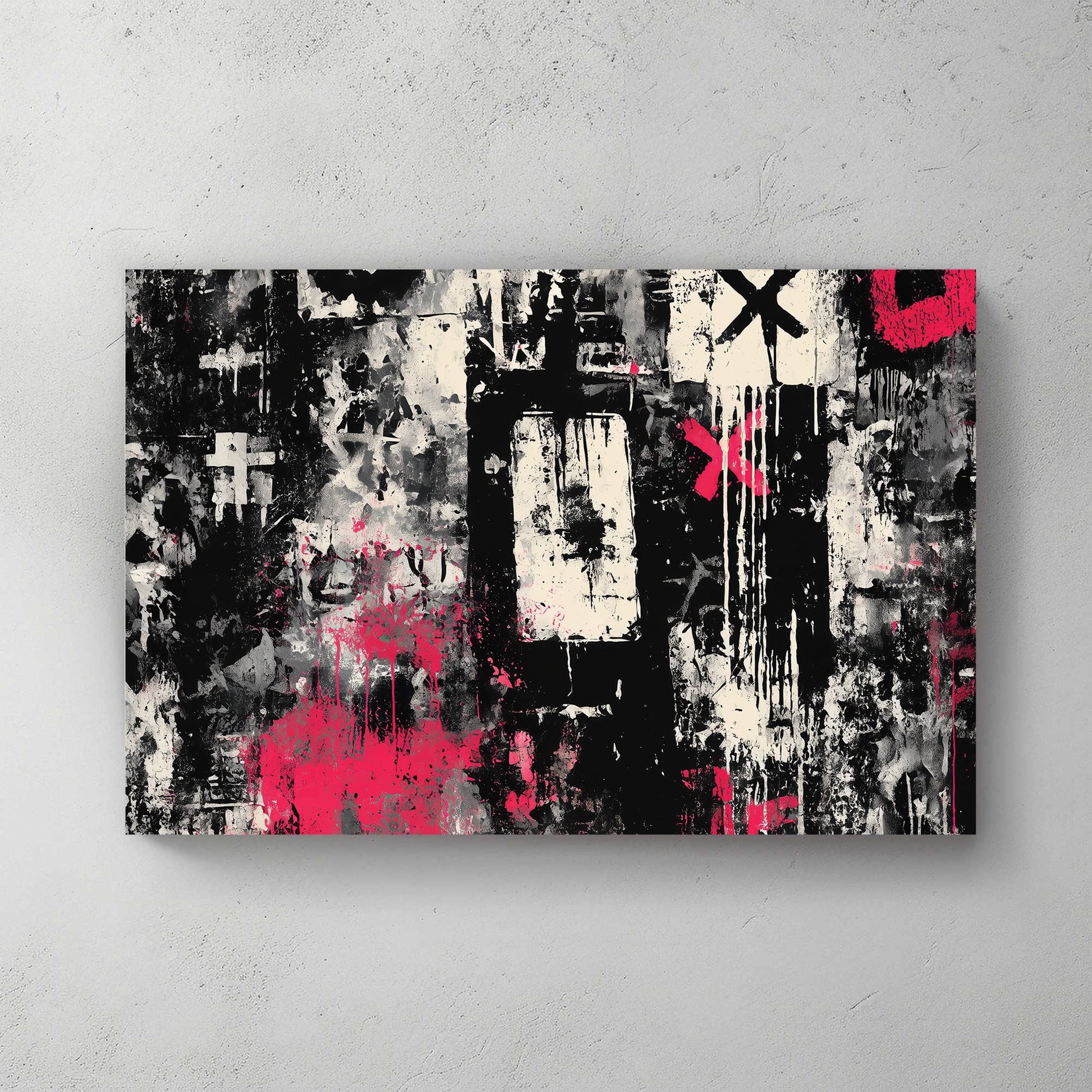 Urban graffiti abstract mixed media bold wall art print