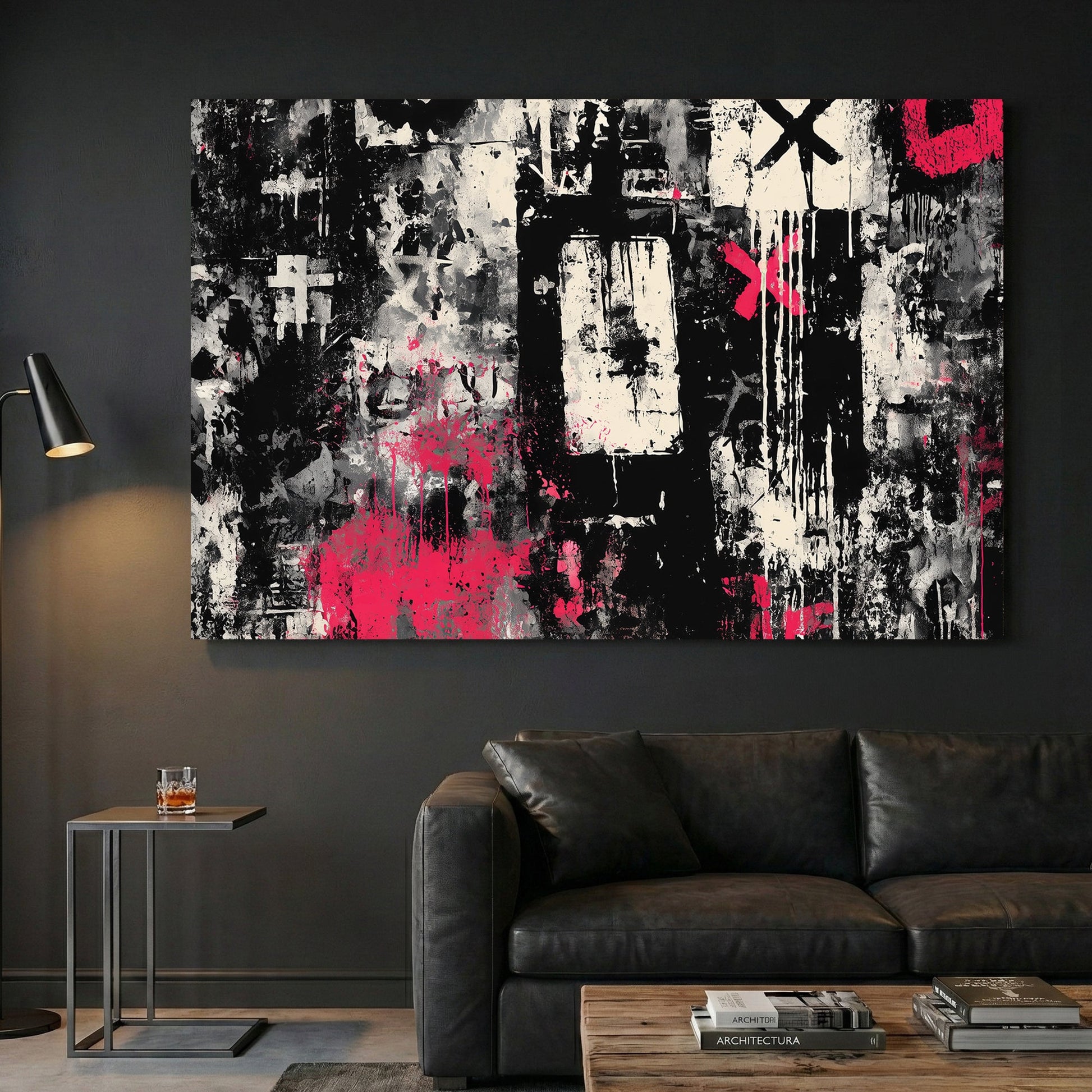 Urban graffiti abstract mixed media bold wall art print