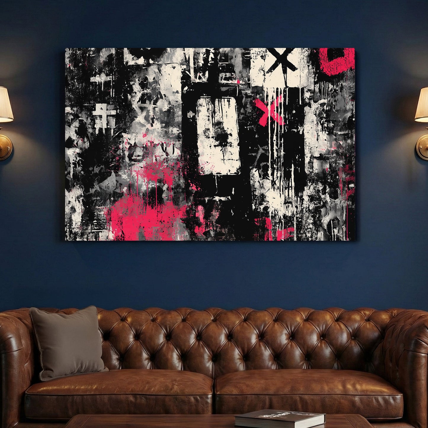 Urban graffiti abstract mixed media bold wall art print