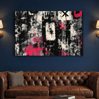 Urban graffiti abstract mixed media bold wall art print