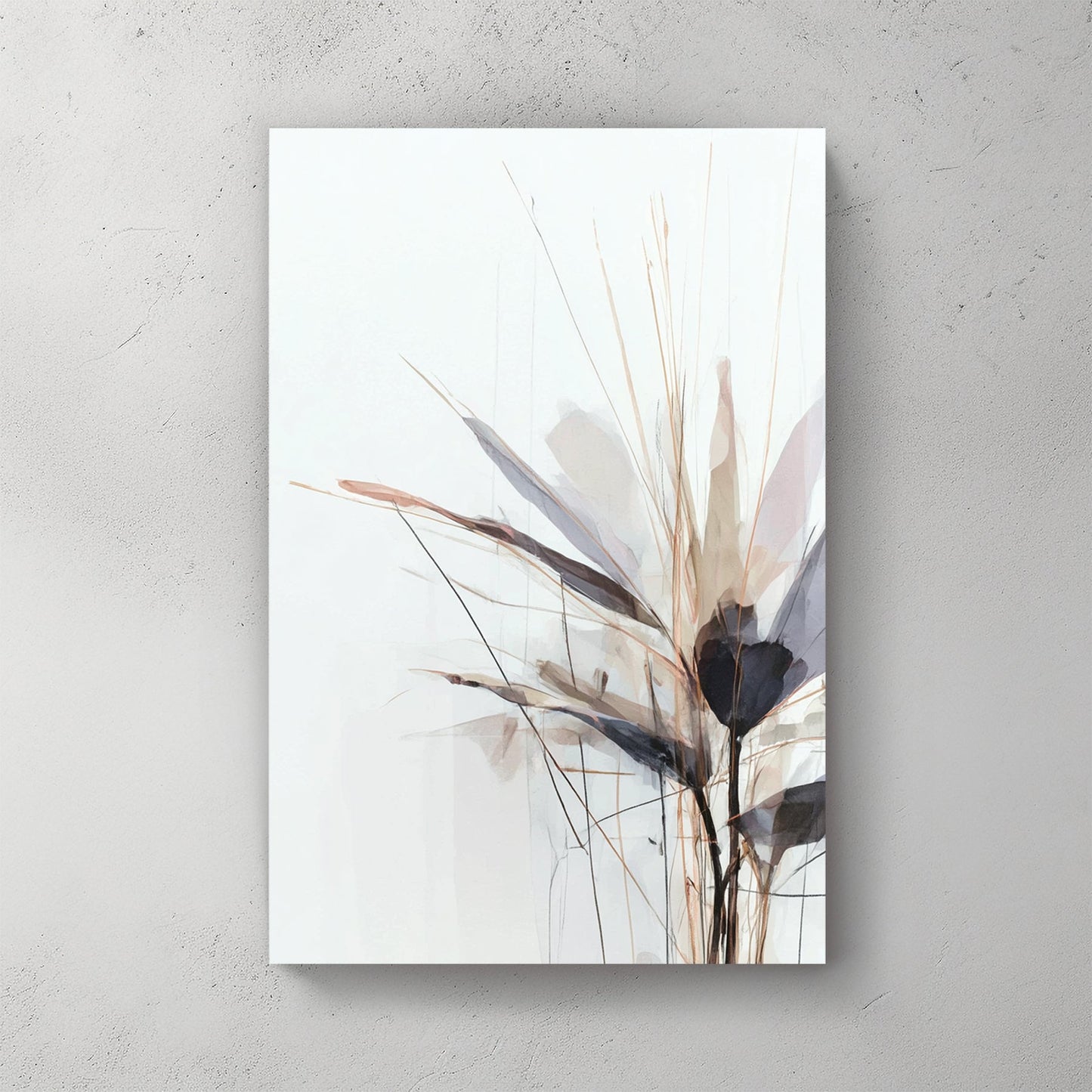 Botanical dried flower illustration minimalist wall art print