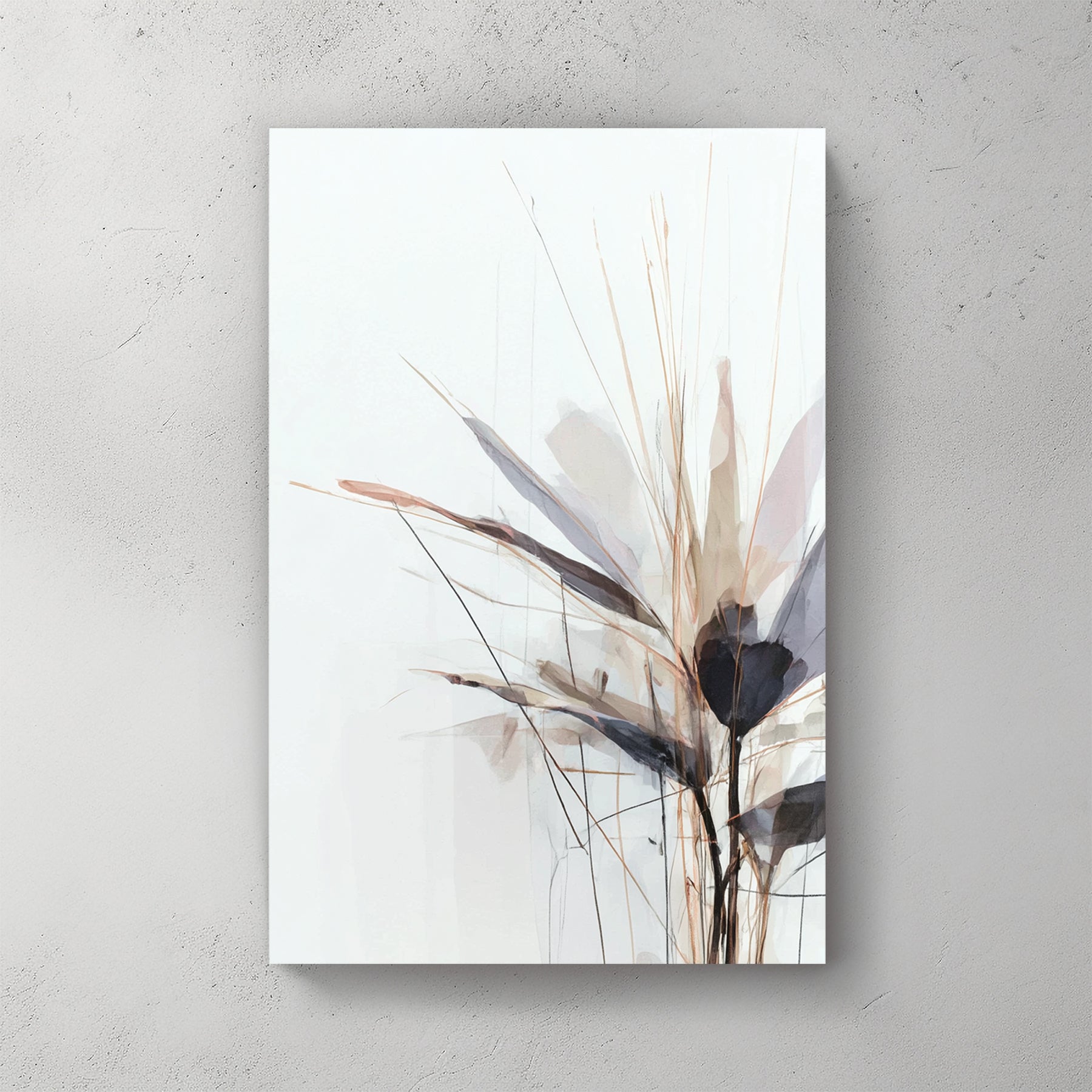 Botanical dried flower illustration minimalist wall art print