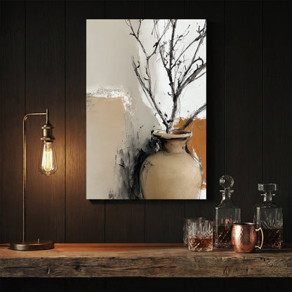 Dried branches vase illustration minimalist wall art print