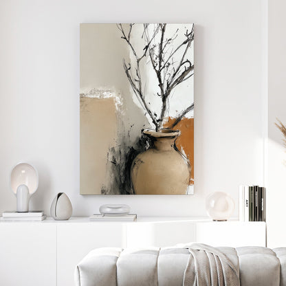 Dried branches vase illustration minimalist wall art print