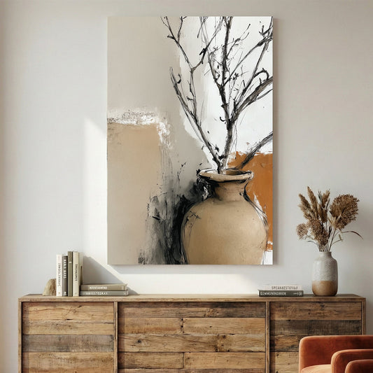 Dried branches vase illustration minimalist wall art print