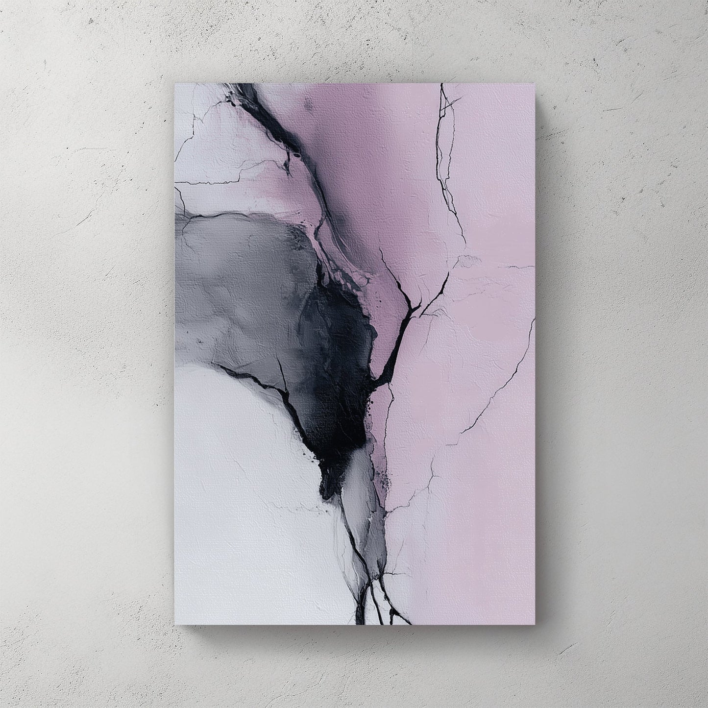 Abstract ink gesture lines on soft pink background