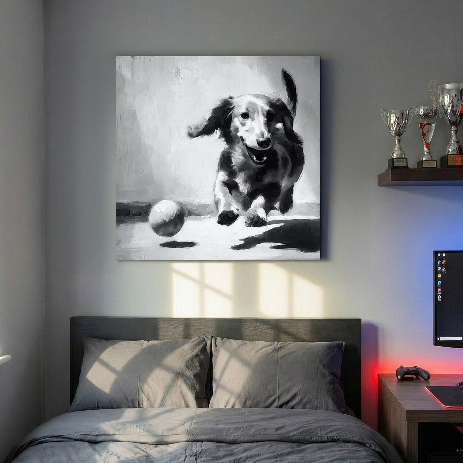 Terrier dog portrait sketch classic wall art print