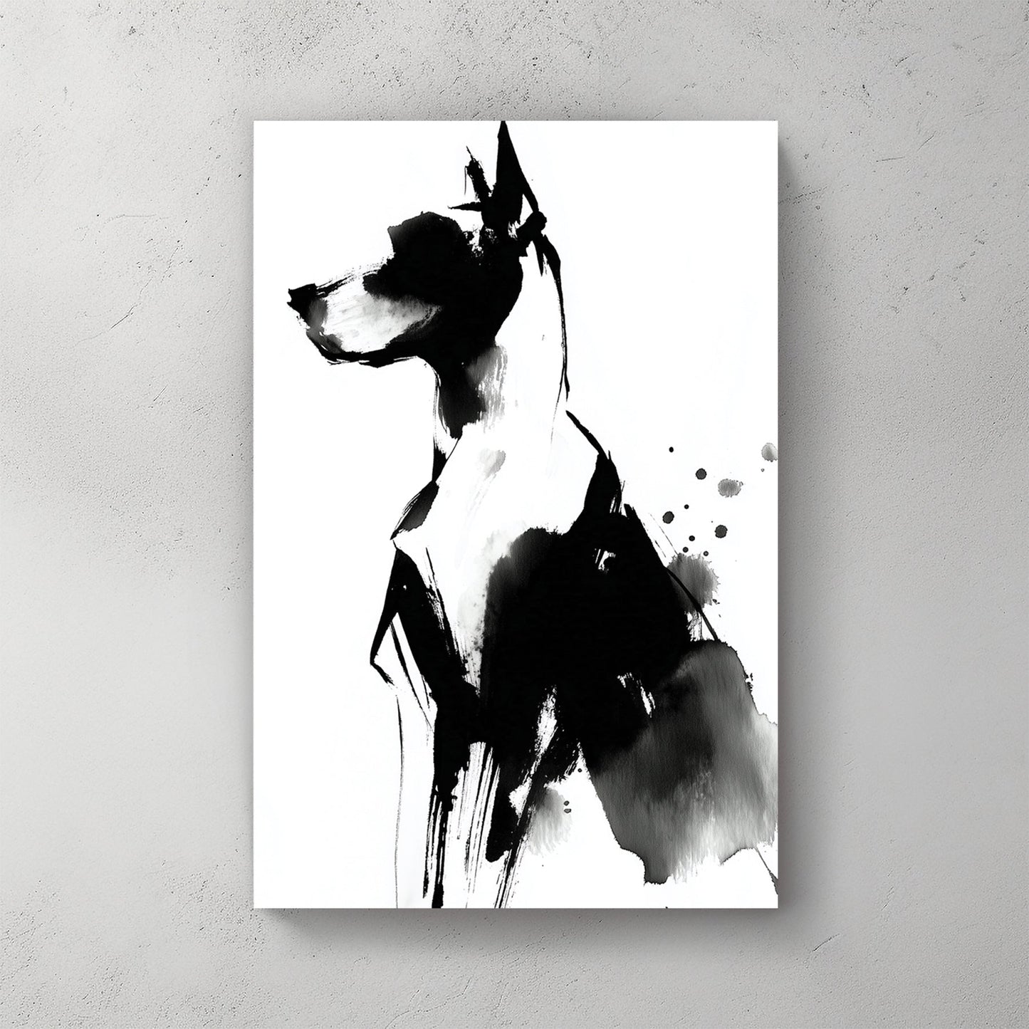 Great Dane dog sketch ink portrait with expressive line work wall art print