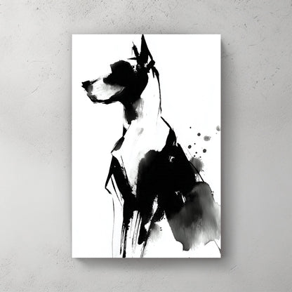 Great Dane dog sketch ink portrait with expressive line work wall art print