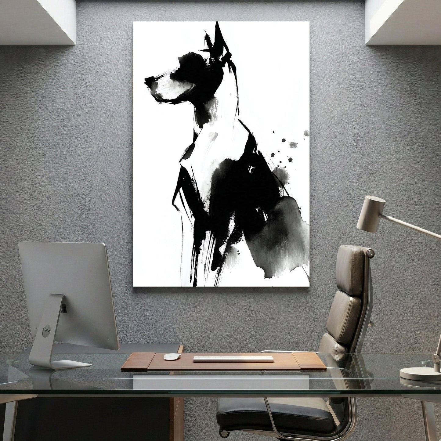Great Dane dog sketch ink portrait with expressive line work wall art print