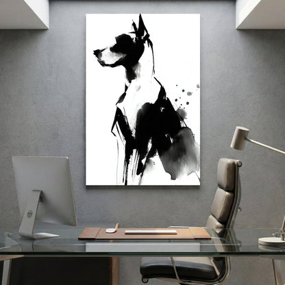 Great Dane dog sketch ink portrait with expressive line work wall art print