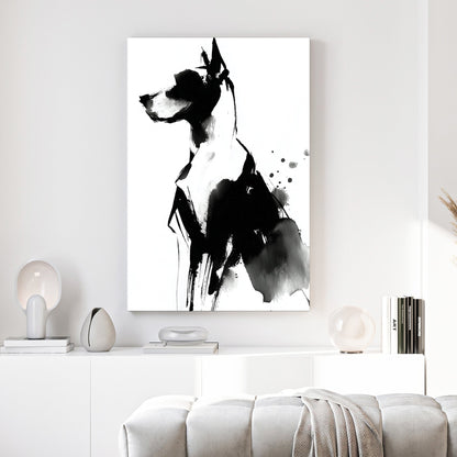 Great Dane dog sketch ink portrait with expressive line work wall art print