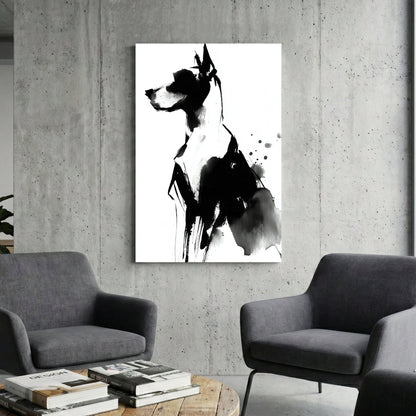 Great Dane dog sketch ink portrait with expressive line work wall art print